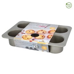 Birkmann jumbo muffinssipelti | pinnoitettu hiiliter&auml;s | 6x muffinssi